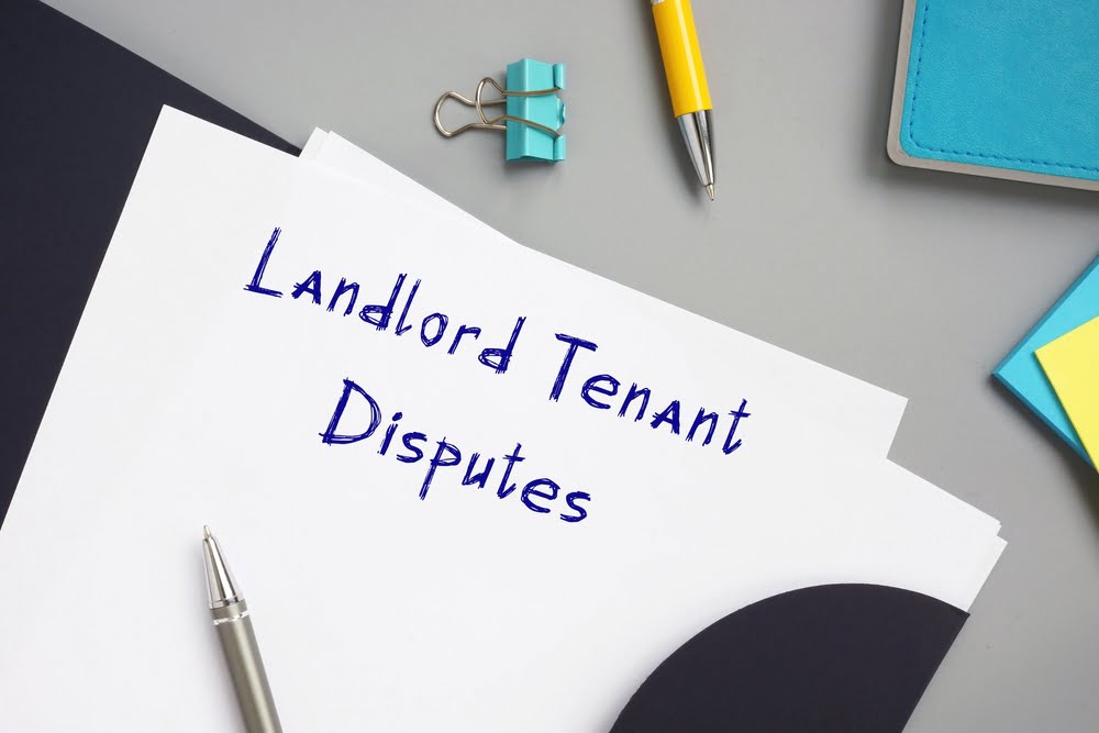 landlord tenant disputes with phrase on the piece of paper